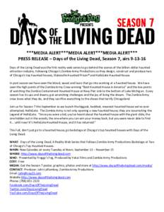 Days of the Living Dead Season 7 Press Release