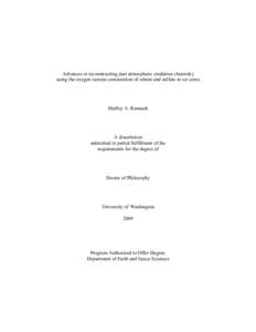 Advances in reconstructing past atmospheric oxidation chemistry using the oxygen isotope composition of nitrate and sulfate in ice cores Shelley A. Kunasek  A dissertation