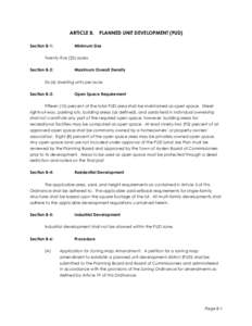 ARTICLE 8. Section 8-1: PLANNED UNIT DEVELOPMENT (PUD)  Minimum Size