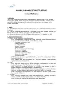 Microsoft Word - CAVAL Human Resources Group  -  Terms of Reference 2013.doc