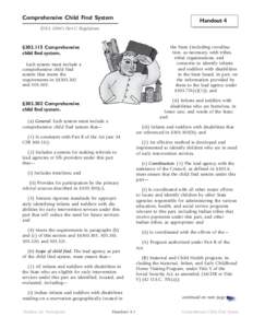 Comprehensive Child Find System  Handout 44 IDEA 2004’s Part C Regulations