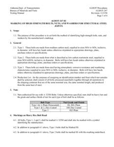 Alabama Dept. of Transportation Bureau of Materials and Tests Testing Manual ALDOT Procedures ALDOT-247