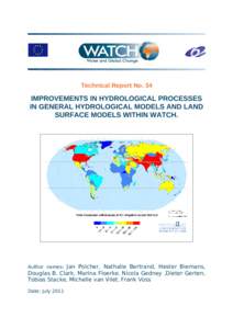 Technical Report No. 34  IMPROVEMENTS IN HYDROLOGICAL PROCESSES IN GENERAL HYDROLOGICAL MODELS AND LAND SURFACE MODELS WITHIN WATCH.