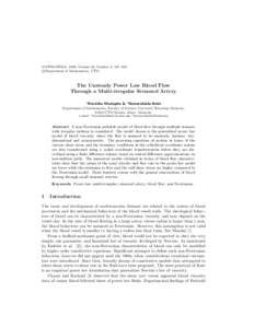 MATEMATIKA, 2008, Volume 24, Number 2, 187–198 c 
Department of Mathematics, UTM.  The Unsteady Power Law Blood Flow