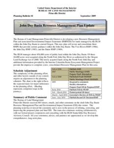 Planning Bulletin #3 for John Day Basin RMP