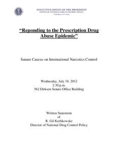 Testimony for Congressional Senate Hearing on May 24th at 9am