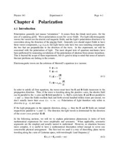 Physics 341  Experiment 4 Page 4-1