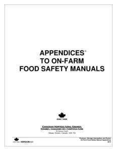 ©  APPENDICES TO ON-FARM FOOD SAFETY MANUALS