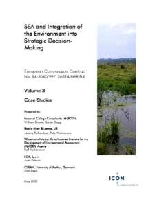 SEA and Integration of the Environment into Strategic DecisionMaking European Commission Contract No. B4[removed]MAR/B4