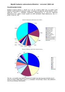 Wyniki badania zadowolenia klientów - wrzesień 2009 rok Charakterystyka badań Badanie przeprowadzono w dniach od 2 do 29 września 2009 roku na próbie 1145 klientów opuszczających budynek urzędu. W analizie nie uj