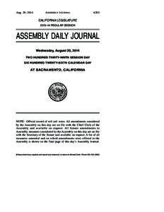 Aug. 20, 2014  ASSEMBLY JOURNAL 6203