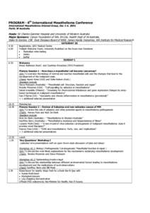 PROGRAM - 6th International Mesothelioma Conference  International Mesothelioma Interest Group, Dec 1-4, 2002. Perth, W Australia.  Hosts: Sir Charles Gairdner Hospital and University of Western Australia