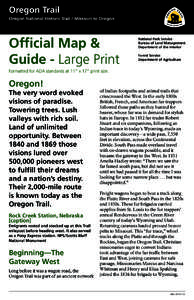 Oregon Trail Oregon National Historic Trail / Missouri to Oregon Official Map & Guide - Large Print