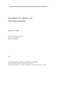 i  Semi-Simple Lie Algebras and Their Representations  Robert N. Cahn