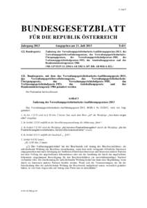 1 von 5  BUNDESGESETZBLATT FÜR DIE REPUBLIK ÖSTERREICH JahrgangBundesgesetz: