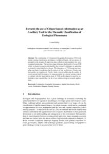 Towards the use of Citizen Sensor Information as an Ancillary Tool for the Thematic Classification of Ecological Phenomena