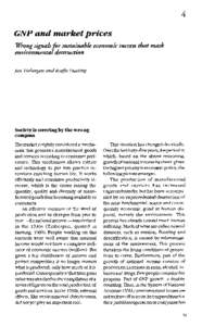 4  GNPand market prices wrong signals for sustainable economic success that mask environmental destruction fan Tinbergen and Roefie Hueting