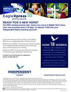 EagleXpress priority closing 18  READY FOR A NEW HOME?