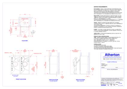 SERVICE REQUIREMENTS COLD WATER - SUPPLY TO BE CONSTANTLY BETWEEN 200 & 500 KPA, MAXIMUM TEMPERATURE 25°C, TREATED IF OVER 2 PPMMMOL/L) HARDNESS, CHLORIDE FREE, COMPLETE WITH 15MM ISOLATING VALVE & BACK FLOW PREV