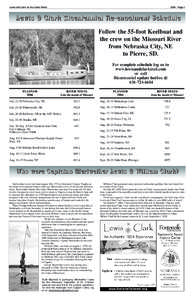 Lewis and Clark on the Great Plains  2004 • Page 5 Lewis & Clark Bicentennial Re-enactment Schedule Follow the 55-foot Keelboat and