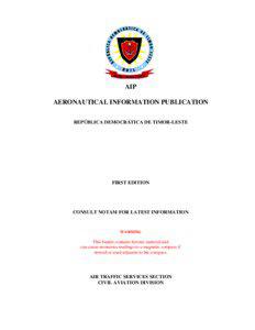Aeronautical Information Service / East Timor / Suai Airport / Aviation / Air traffic control / Aeronautical Information Publication
