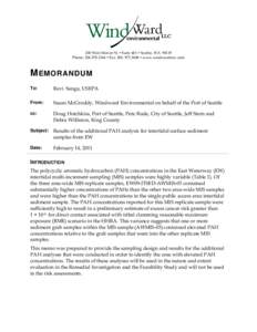 200 West Mercer St.  Suite 401  Seattle, WA[removed]Phone: [removed]  Fax: [removed]  www.windwardenv.com M EMORANDUM To: