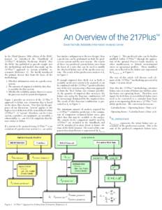 An Overview of the 217Plus  TM David Nicholls, Reliability Information Analysis Center