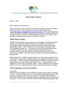 REGION 6 48 Devonshire Road • Montesano, Washington 98563 • ([removed]FAX[removed]Annual Letter to Industry March 17, 2011