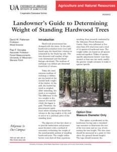 Landowner’s Guide to Determining Weight of Standing Hardwood Trees - FSA-5021