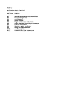 PART 8 MACHINERY INSTALLATIONS SECTION SUBJECT