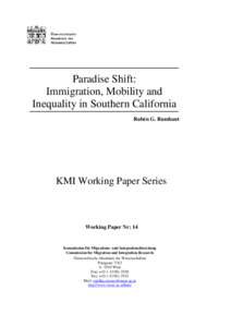 ________________________ Paradise Shift: Immigration, Mobility and Inequality in Southern California ________________________ Rubén G. Rumbaut