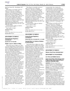 Federal Register / Vol. 78, NoFriday, March 22, Notices 888 First Street NE., Washington, DCThis filing is accessible on-line at http://www.ferc.gov, using the ‘‘eLibrary’’ link and is avail