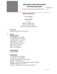 Walla Walla Valley MPO Policy Board Meeting Draft Minutes - January 8, 2014