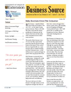 Business Source INFORMATION AND NEWS FOR SMALL BUSINESSES IN THE ST. CHARLES/ST. LOUIS REGION Volume 3, Number 4  INSIDE