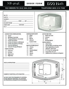 NB-404L  izzi bath ORDER FORM