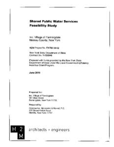 Shared Public Water Services Feasibility Study Inc. Village of Farmingdale Nassau County, New York H2M Project No. FARM 09-02