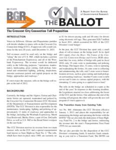  ON BALLOT A Report from the Bureau of Governmental Research