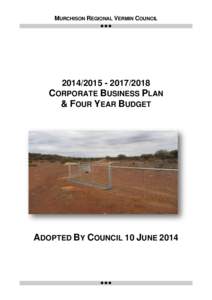 MURCHISON REGIONAL VERMIN COUNCIL  [removed]2018  CORPORATE BUSINESS PLAN