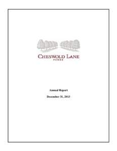 Annual Report December 31, 2013 Cheswold Lane International High Dividend Fund - Annual Report - December 31, 2013  Cheswold Lane International High Dividend Fund