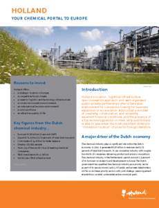 holland  YOUR Chemical Portal to Europe Reasons to invest Holland offers…