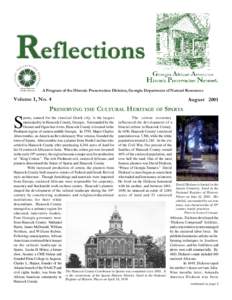 A Program of the Historic Preservation Division, Georgia Department of Natural Resources  Volume I, No. 4 August 2001