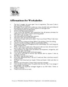 Affirmations for Workaholics.