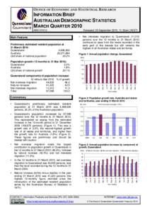 Australian Demographic Statistics, March Quarter 2010