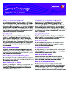Xerox eConcierge  ® FAQs from Customers