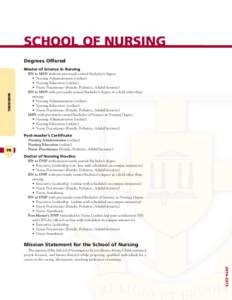 SCHOOL OF NURSING Degrees Offered NURSING  78