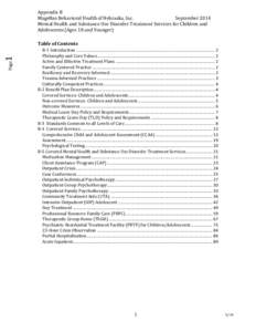 Appendix B Magellan Behavioral Health of Nebraska, Inc. September 2014 Mental Health and Substance Use Disorder Treatment Services for Children and Adolescents (Ages 18 and Younger)