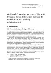 Empirical Issues in Syntax and Semantics 8 O. Bonami & P. Cabredo Hofherr (eds, pp. 53–74 http://www.cssp.cnrs.fr/eiss8  On French Possessive son propre (’his own’):