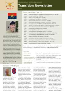 Headquarters 145 (South) Brigade  Transition Newsletter Issue 2  Future Events (Aug - Sep 13)