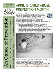 Springwww.capcchumboldt.org P.O. Box 854, Eureka, CAChild Abuse Prevention Coordinating Council of Humboldt County