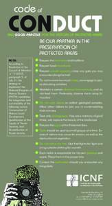 code of  CONDUCT AND GOOD PRACTICE FOR THE VISITORS OF PROTECTED AREAS